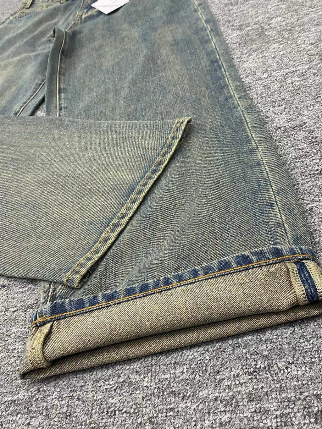 Straight High Waist Boyfriend Style Fashionable Washed Distressed Blue Denim Trousers