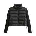 Black Patchwork Short Cotton Jacket