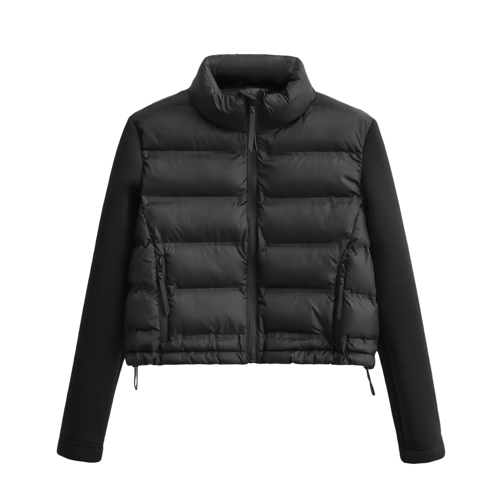 Black Patchwork Short Cotton Jacket
