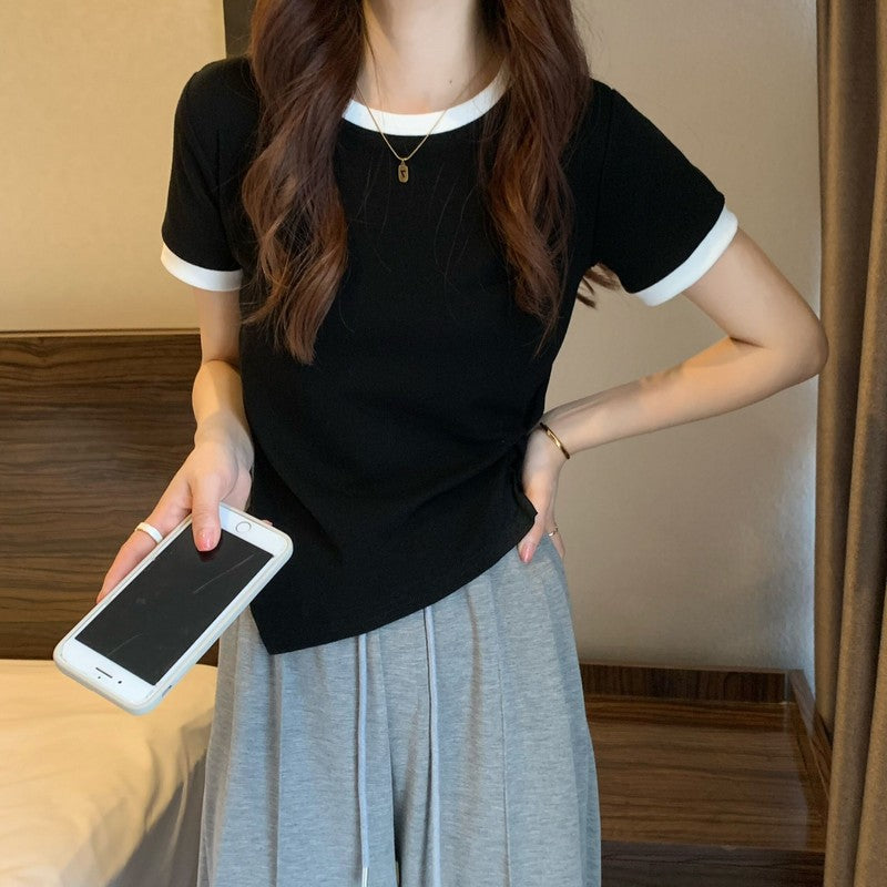 AB251212 Loose Black Tee