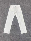 High-waisted Cotton Breathable Straight-leg Denim Trousers-TT021