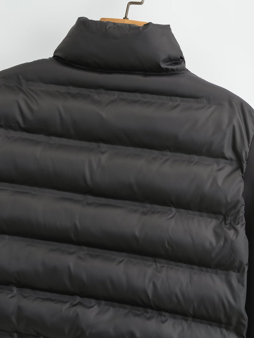 Black Patchwork Short Cotton Jacket