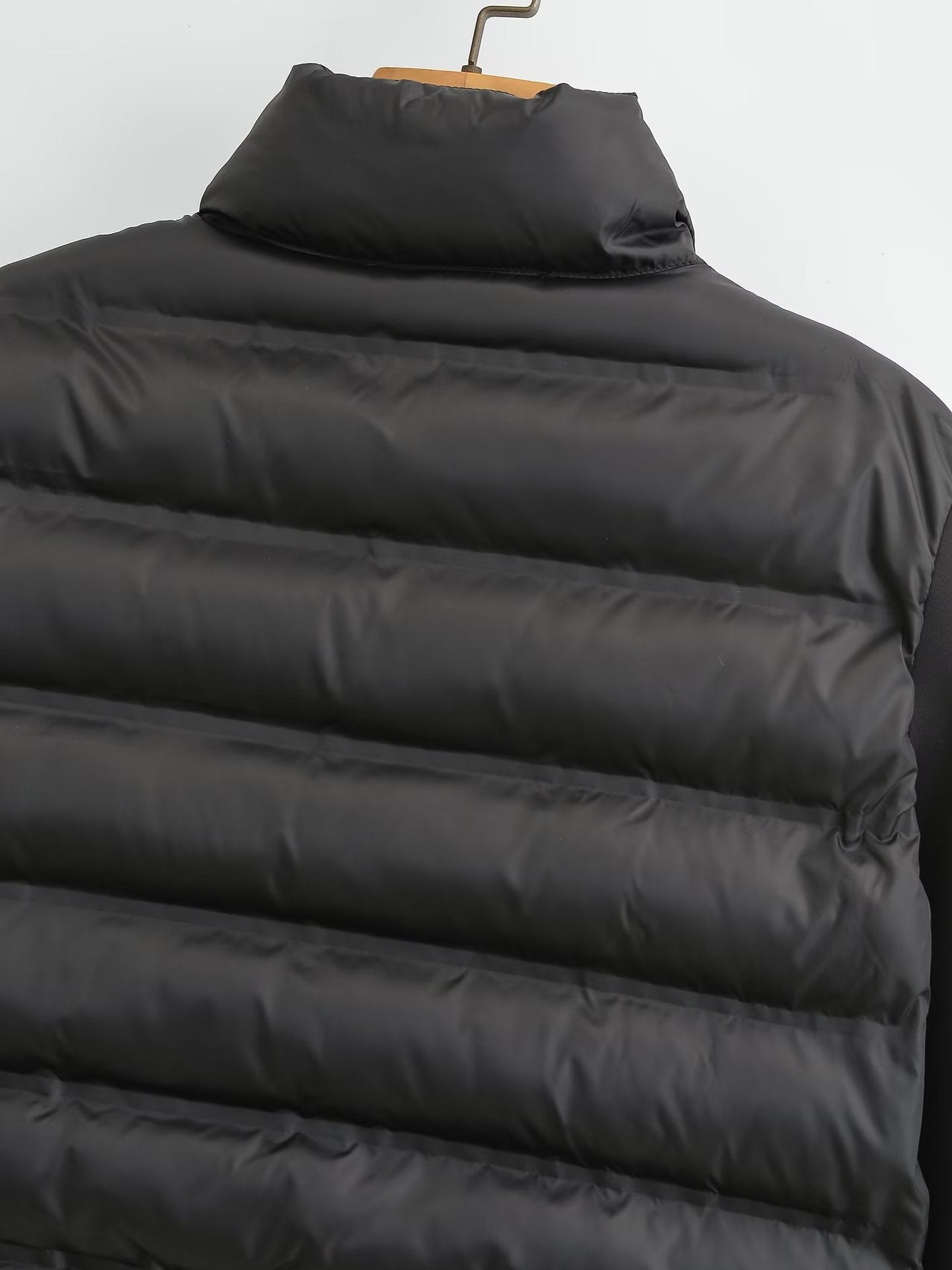 Black Patchwork Short Cotton Jacket