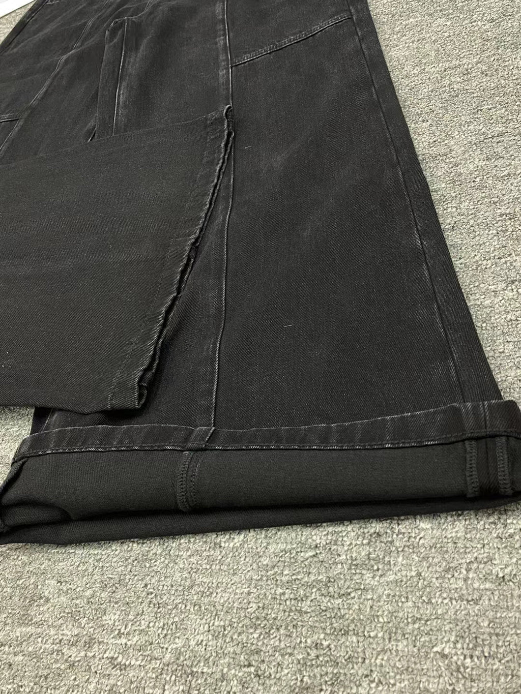High Waist Soft Cotton Wide Leg Pants Elastic Loose Floor-length Denim Trousers for Women-LB239